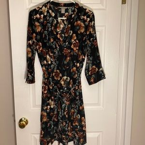 H&M Floral Dress with Waist Tie